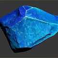 Blue Raw Gemstone Decorative Ornament Set With Polygonal Shape And Natural Texture 3d model