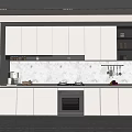 Modern Kitchen Interior Design With White Cabinets Built-in Appliances And Natural Light
