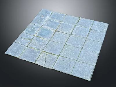 Natural Stone Tile Floor With Wood Accent And Textured Rustic Surface Design 3d model