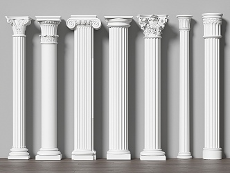 European Roman Column Gypsum Column Decorative Column 3d model