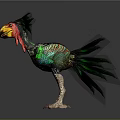 Colorful Bird With Vibrant Green Feathers Red Yellow Head And Unique Beak