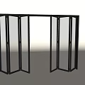 Modern Interior Folding Door With Black Frame And Glass Panels