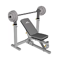 Adjustable Weight Bench with Barbell and Weight Plates for Home Gym Strength Training