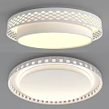 Modern Round Flush Mount Ceiling Light With Geometric Pattern And White Illumination 3d model