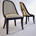 Elegant Modern Dining Chairs With Light Upholstered Seat Back And Dark Wood Frame