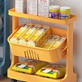 Multi Colored Wheeled Storage Racks Organizing Baby Supplies in Nursery Room