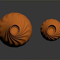 Stylish Two Orange Vases With Wave Texture For Home Decor Accessories