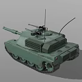Modern Green Military Tank With Main Gun Antenna And Heavy Tracks Design