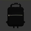 Black Handbag With Gray Handle And Gold Zipper Pocket For Daily Use