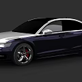 Sleek Blue And Black Modern Sedan With Silver Wheels Red Brake Calipers
