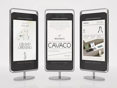 Commercial Floor Standing Display Devices With Digital Screens For Business Information 3d model