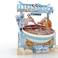 Commercial Retail Exhibition Stand With Product Display Brand Elements And Promotional Materials
