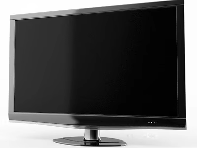 Sleek Modern Black Computer Monitor With Stable Base And Clear Display For Office Use 3d model