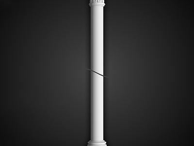 Minimalist Roman Column Gypsum Line European French Simple Cylindrical Column Head Base Arc Column Stereo Gypsum Line Modeling 3d model