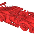 Red Building Block Sports Car Model Detailed Construction With Realistic Design