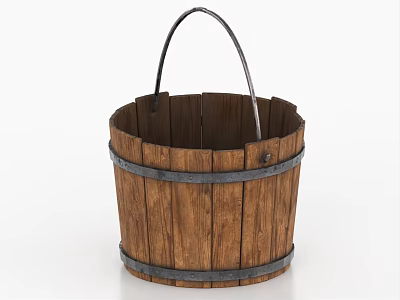 Wooden Bucket Wooden Bucket 3d model
