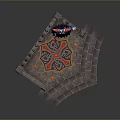 Fantasy Scene Decorative Platform With Stone Balustrade And Intricate Floor Pattern