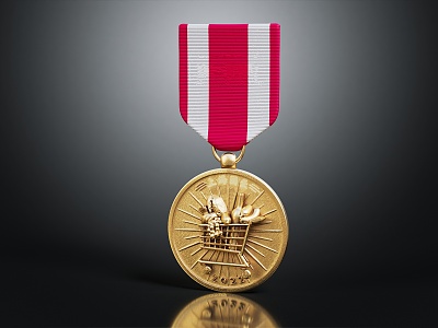 Modern Medal Gold 3d model