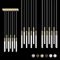 Modern Chandelier Design With Multiple Metal Frames And Glass Pendant Lights