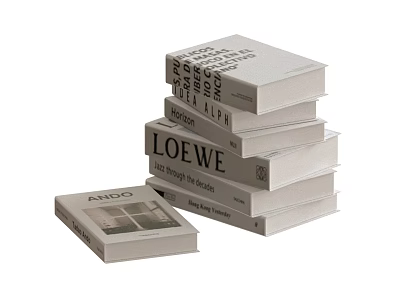 Stacked Design Books Featuring LOEWE ARCO And The Art of the Title Covers 3d model