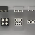 Modern Downlights And Spotlights In Black Silver With Various Designs And Multiple Bulbs