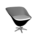 Light Brown Leather Bar Stool With Curved Design And Black Metal Swivel Base