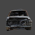 Burned Economy Van 3d model