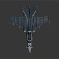 Futuristic Blue Cosmic Spacecraft Model With Detailed Aerospace Design Features