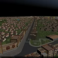 Vibrant Sunlit Commercial Street With Modern Multi Story Buildings Pedestrians Shops And Cars