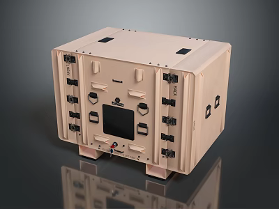 Beige Household Device With Multiple Ports Control Panel And Display Screen For Daily Use 3d model