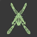 Fantasy Mythical Character And Creature Featuring Detailed Blue Spiky Limbs Crystal Wings