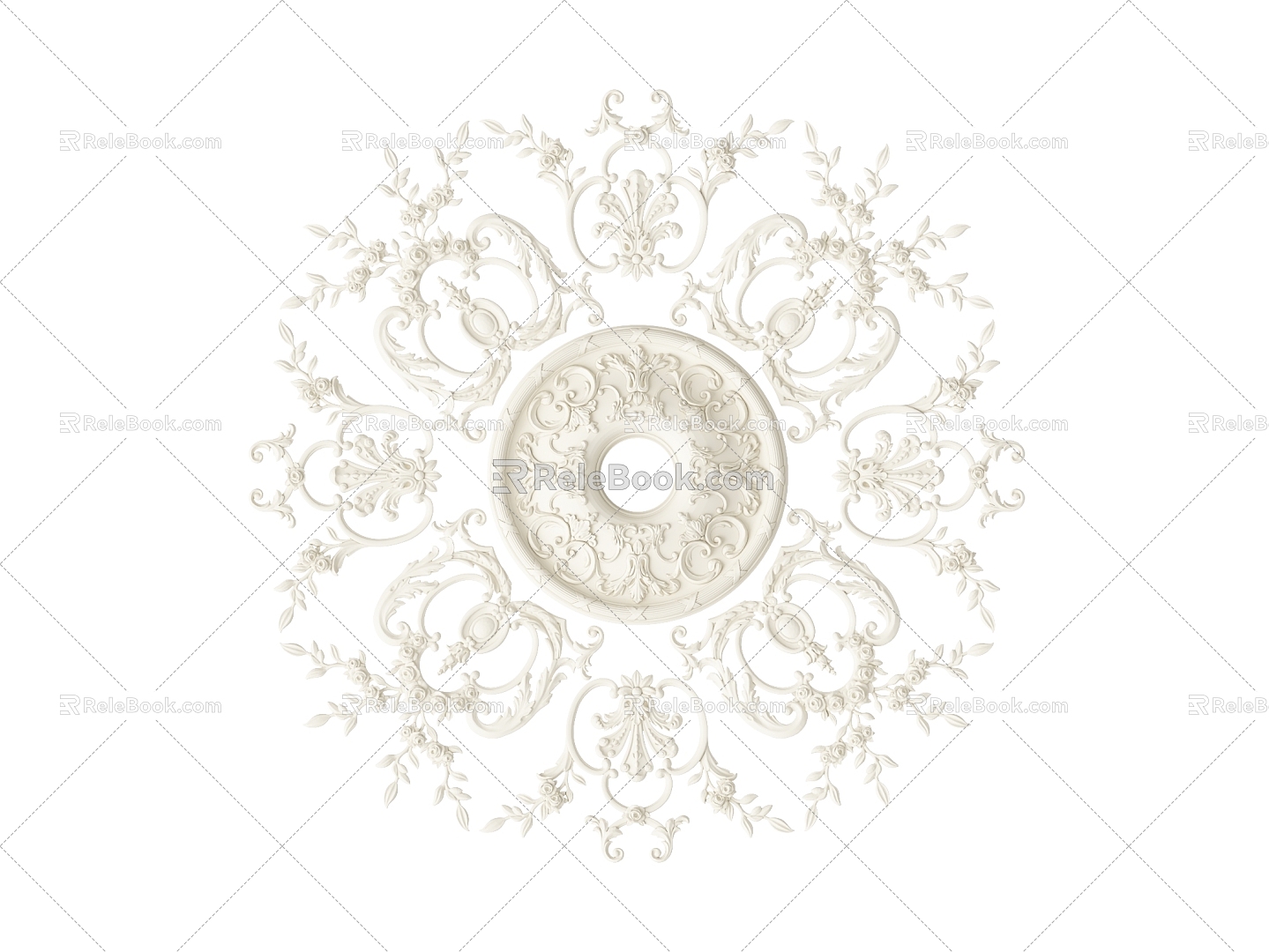 French plaster lamp tray 3d model