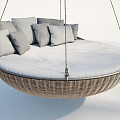 Modern Hammock Round Rattan Hammock 3d model