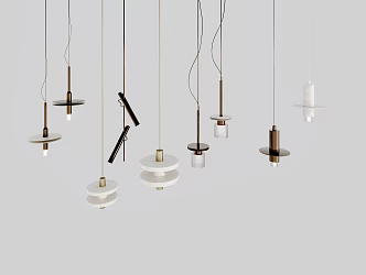 Bedroom chandelier combination 3d model