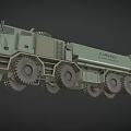 Green Military Fuel Truck With Multi Wheel Design And Flammable Sign