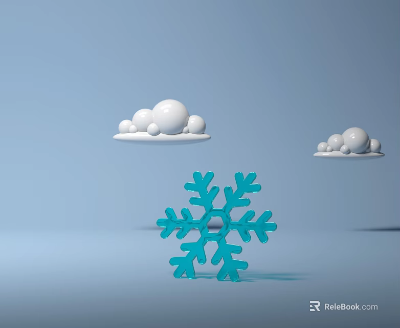 Commercial Refrigeration Equipment With Blue Snowflake And White Spheres Design 3d model 