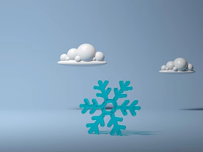 Commercial Refrigeration Equipment With Blue Snowflake And White Spheres Design 3d model