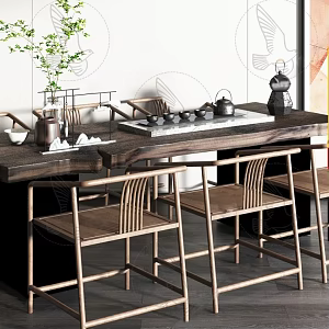 New Chinese Tea Table Combination 3d model