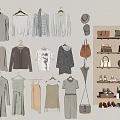 Stylish Women's Clothing Collection Featuring Dresses Coats Tops And Accessories Like Bags Hats Shoes