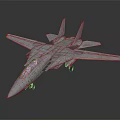 Silver Eagle Shaped Fighter Jet With Sharp Nose And Reflective Wings 3d model
