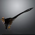 3D Fantasy Weapon Model With Feathered Long Tail And Horned Head Structure Design