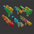 Colorful Building Block Style Toy Guns With Vibrant Colors For Children Play