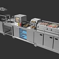 Commercial Kitchen Stainless Steel Workstation With Oven Food Display Condiment Racks And Storage Cabinets