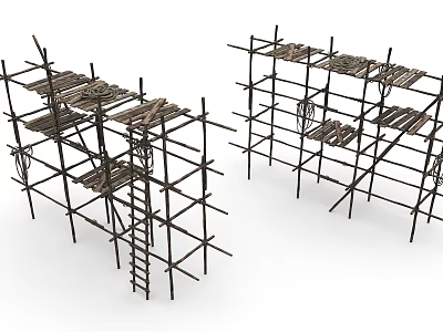Scaffolding Display Rack Metal Structure With Frames For Construction Use 3d model