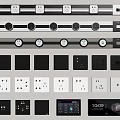 Modern Design Switch Panels in Black and White with Socket and Digital Display Features