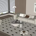 Modern Sofa Coffee Table Combination Multi-person Sofa Coffee Table Fruit Plate Sofa Single Sofa Leisure Chair Sofa Single Sofa 3d model