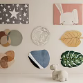 Decorative Shaped Rugs With Star Rabbit Leaf And Geometric Patterns For Wall 3d model