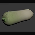 Fresh Daikon Radish With Green Top And White Smooth Body On Dark Background