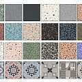 Modern floor tile terrazzo ground combination 3d model