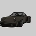 Vintage Beige Two Door Sports Car With Wide Tires And Rear Spoiler Classic Design